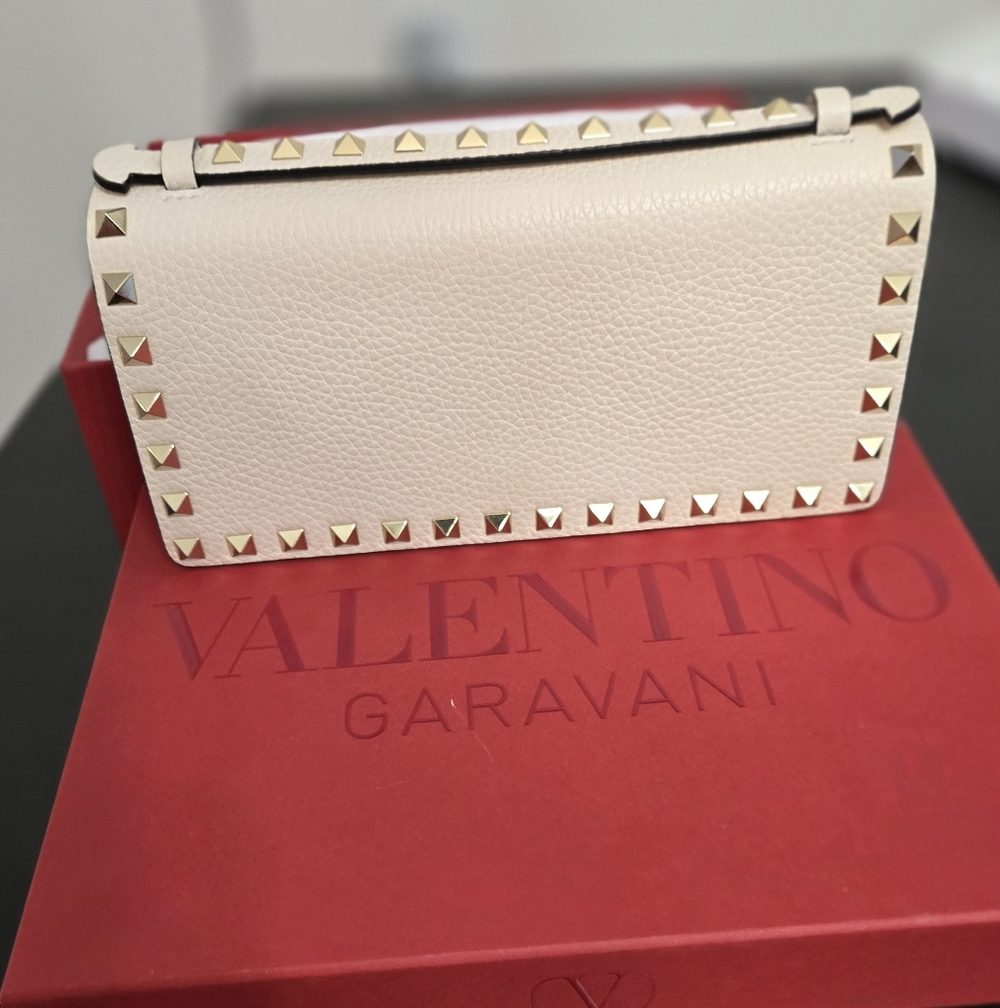 Valentino Garavani Cream Studded Handbag